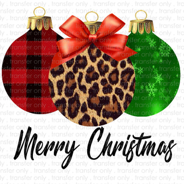 Merry Christmas Leopard Ornaments Sublimation Transfer