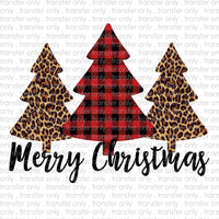 Merry Christmas Trees Buffalo Plaid Digital Download