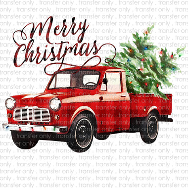 Merry Christmas Plaid Truck Sublimation Transfer