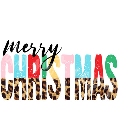 Merry Christmas Half Leopard Digital Download