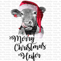 Merry Christmas Heifer Sublimation Transfer