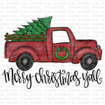 Merry Christmas Y'all Vintage Truck Sublimation Transfer