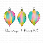Merry & Bright Ornaments Sublimation Transfer