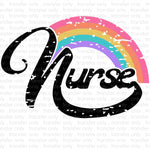 Nurse Rainbow Sublimation Transfer