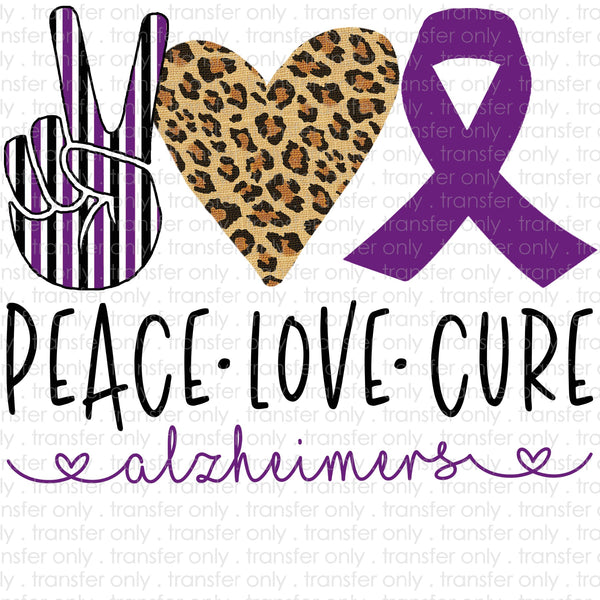 Peace Love Alzheimers Sublimation Transfer