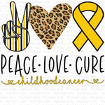 Peace Love Childhood Cancer Sublimation Transfer