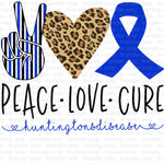 Peace Love Huntingtons Disease Sublimation Transfer