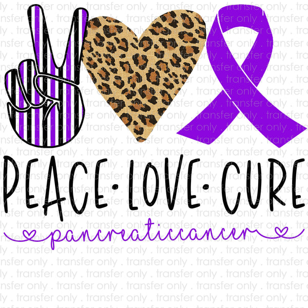 Peace Love Pancreatic Cancer Sublimation Transfer