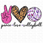 Peace Love Volleyball Sublimation Transfer