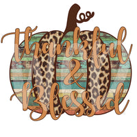 Thankful and Blessed Wood Pumpkin Digital Download