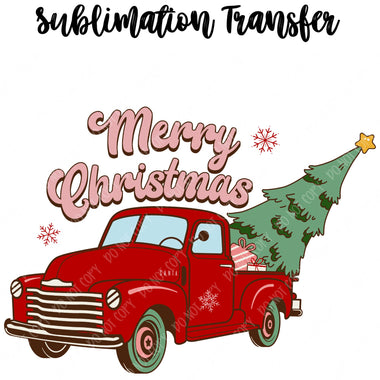 Merry Christmas Truck Sublimation Transfer