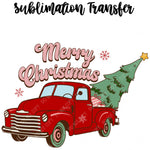 Merry Christmas Truck Sublimation Transfer