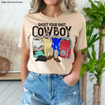 Shoot Your Shot Cowboy Screen Print High Heat Transfer J24