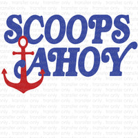 Scoops Ahoy Sublimation Transfer