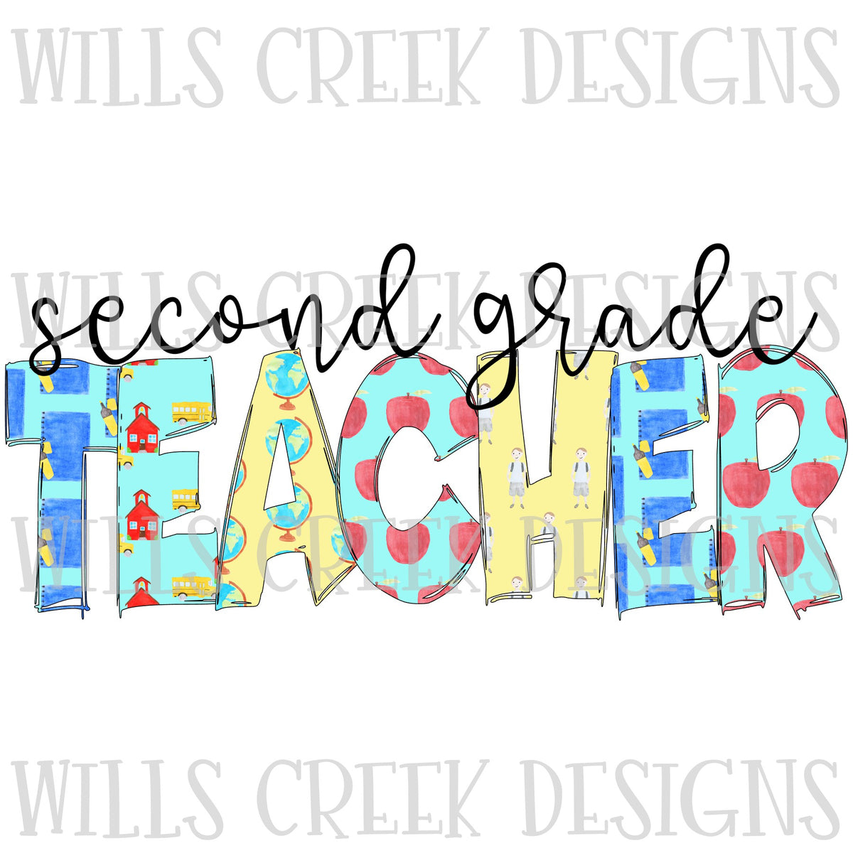 Second Grade Teacher Doodle Digital Download – Wills Creek Designs