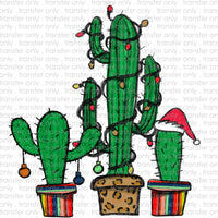 Serape Christmas Cactus Sublimation Transfer