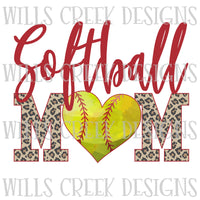 Softball Mom Cheetah Digital Download
