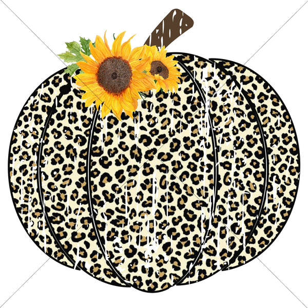 Sunflower Leopard Pumpkin Sublimation Transfer