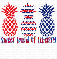 Sweet Land of Liberty Sublimation Transfer