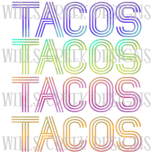 Tacos Retro Sublimation Transfer