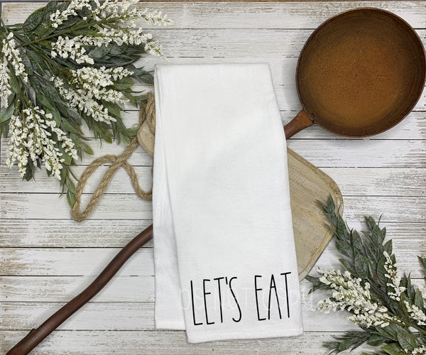 Let's Eat Tea Towel 2”x4” Screen Print Transfers BB45