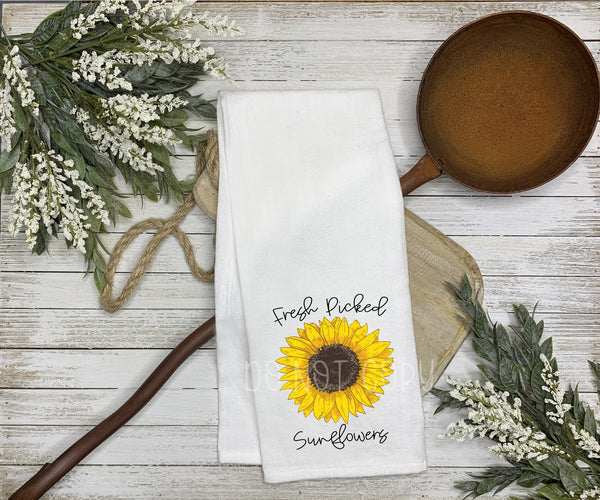 Fresh Picked Sunflowers Tea Towel Screen Print Transfers QQ80