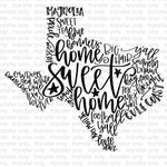 Texas Word Art Sublimation Transfer