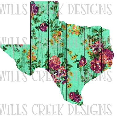 Texas Floral Wood Digital Download