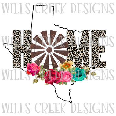 Texas Home Windmill Sublimation Transfer