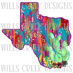 Texas Pattern Cactus Sublimation Transfer