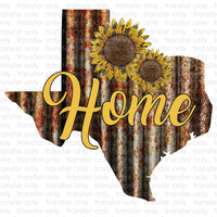 Texas Tin Sunflower Sublimation Transfer