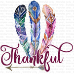 Thankful Feathers Sublimation Transfer