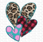 Stacked Hearts Sublimation Transfer