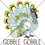 Gobble Gobble Boho Turkey Sublimation Transfer