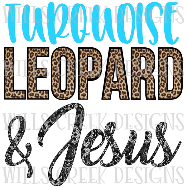 Turquoise Leopard & Jesus Digital Download