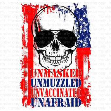 Unmasked Unvaccinated Skull Man Sublimation Transfer