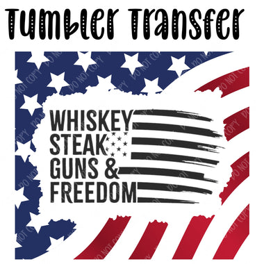 Guns Freedom Skinny Tumbler Seamless Sublimation Transfer
