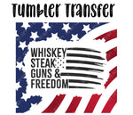 Guns Freedom Skinny Tumbler Seamless Sublimation Transfer