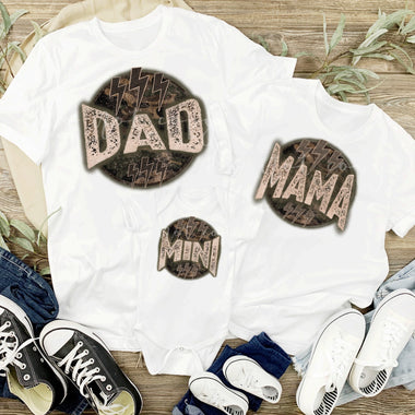 Dad Mama Mini Camo Screen Print Transfer