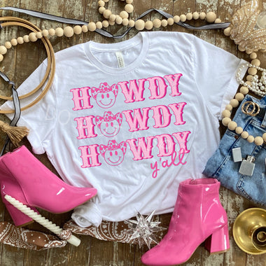 Howdy Y'all Pink Screen Print High Heat Transfer A21